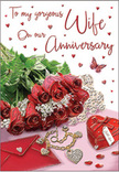 This anniversary card design presents a tender, carefully arranged composition that feels right at home in Harringay's cosy, characterful houses. At its centre sits a rounded gathering of red roses, their petals richly layered and velvety, glowing in soft daylight that suggests a window overlooking Green Lanes or a quiet residential street. The blooms lean slightly toward a cream-toned envelope, its edges crisp and inviting, as though it conceals a handwritten note recalling favourite shared moments. Surrounding the roses is a halo of fresh greenery, leaves glossy and structured, adding depth and contrast to the passionate reds. Scattered around the base are petite hearts, some shining softly like tiny keepsakes, and a single butterfly motif that floats above the scene, lending an air of playfulness and hope. Close by, a heart-shaped box and a piece of jewellery rest side by side, their surfaces catching hints of gold and silver light, echoing the glimmer of anniversary rings exchanged over the years. The surface beneath everything carries a subtle, pearly sheen, reflecting back the warm colour palette of reds, blush tones, and gentle whites. The composition could easily have been styled by an experienced Harringay florist, the same care taken here as when arranging a hand-tied anniversary bouquet for local delivery: every bloom and trinket placed with intention, capturing the quiet, enduring romance of two people pausing to celebrate the life they've built together.