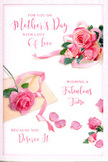 Mother's Day card illustration featuring romantic clusters of pink roses and scattered petals, evoking the softness of a freshly crafted bouquet for a Harringay home. The card is set against a bright, clean white background that allows the floral artwork to glow, as if caught in soft window light from a sitting room overlooking the streets near Manor House. Roses in shades of blush, shell-pink, and deeper rosy tones are arranged in loose, relaxed groups, each bloom full and gently unfurling. The petals appear plush and velvety, layered in delicate spirals that suggest the texture and fullness of real flowers prepared by Harringay Flowers. Around the main clusters, individual petals and tiny fragments are sprinkled across the card, introducing a sense of spontaneity and tenderness, like petals that have fallen naturally from a vase on the table after Sunday lunch. Flowing, hand-lettered script weaves gracefully through the centre, carrying a loving Mother's Day message in looping, elegant strokes that echo the curves of the petals. The text feels intimate, as though handwritten for one special person rather than printed in bulk. Soft hints of greenery and a pale ribbon accent the roses, giving the scene a gently arranged, almost tactile quality. The lighting is calm and diffused, with no harsh edges, lending the card a peaceful, grateful tone. This image captures the feeling of presenting a mother in Harringay with a bouquet and card together-an expression of affection, nostalgia, and heartfelt thanks distilled into pink blooms and tender words.